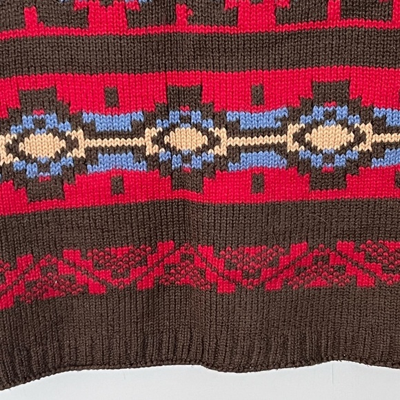 Vintage MILLIGAN BRAND KNITS Chunky Southwestern Hand Knit Vest XL Made in USA - Picture 7 of 12